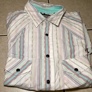 Resistol rodeger cowboy shirt size medium 100:/:cotton 100:/: Algodón